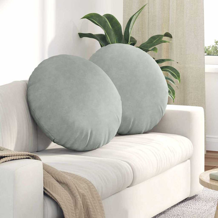 Vidaxx coussins d'assise 2 pièces gris clair ø 40 x 13 cm velours