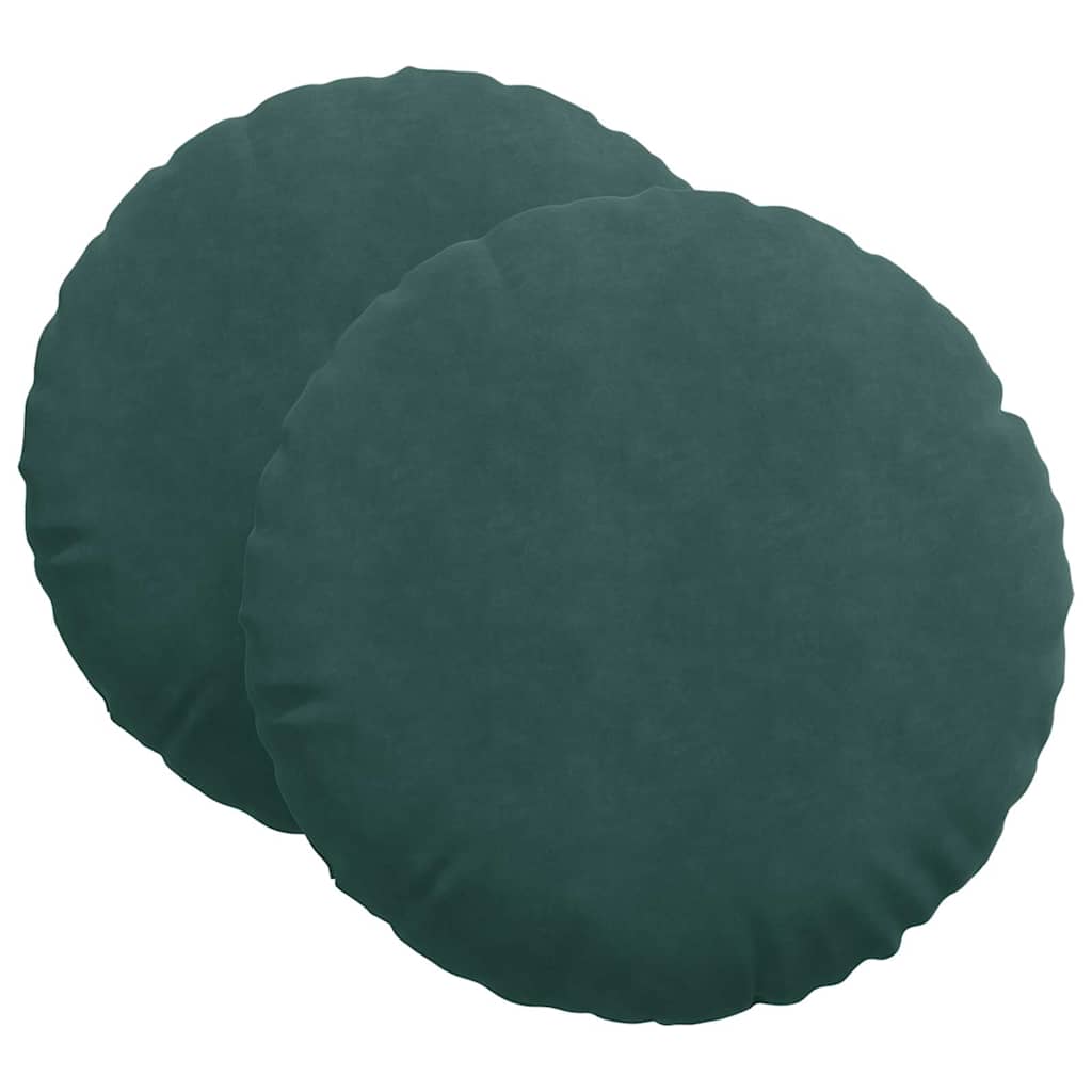 Vidaxx coussins d'assise 2 pièces vert foncé ø 40 x 13 cm velours