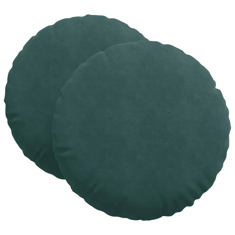 Vidaxx coussins d'assise 2 pièces vert foncé ø 40 x 13 cm velours