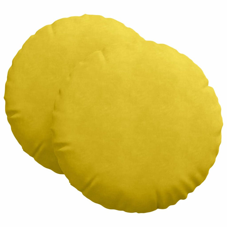 Vidaxx coussins d'assise 2 pièces jaune ø 40 x 13 cm velours