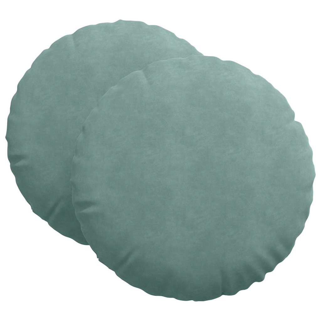 Vidaxx coussins d'assise 2 pièces vert d'eau ø 40 x 13 cm velours
