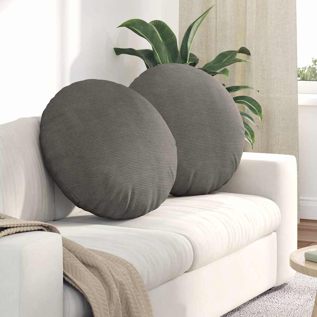 VidaXL coussins d'assise 2 pcs gris clair ø 60 cm tissu coton