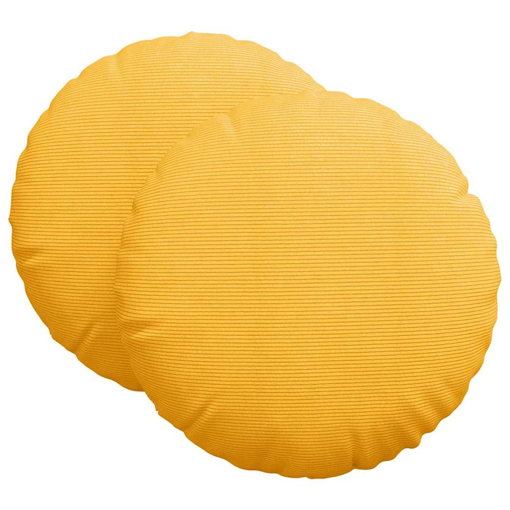VidaXL coussins d'assise 2 pcs jaune clair ø 60 cm tissu en coton