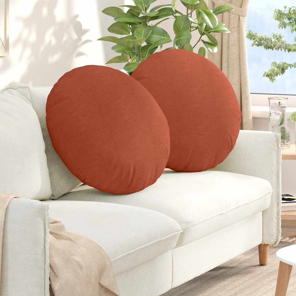 VidaXL coussins d'assise 2 pcs rouge-orange ø 60 cm tissu en coton