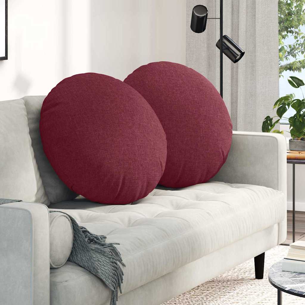 Vidaxx coussins d'assise 2 pcs rouge vin ø80 x 29 cm tissu