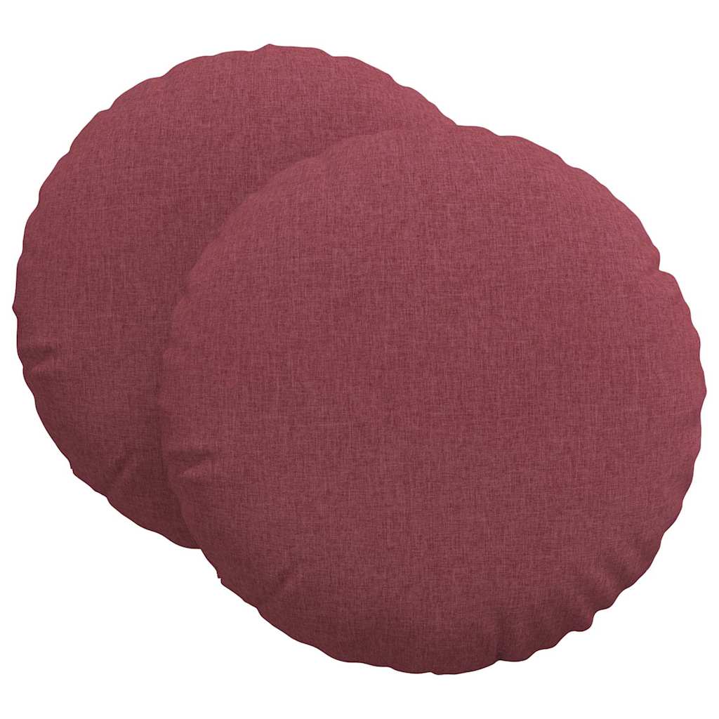 Vidaxx coussins d'assise 2 pcs rouge vin ø80 x 29 cm tissu