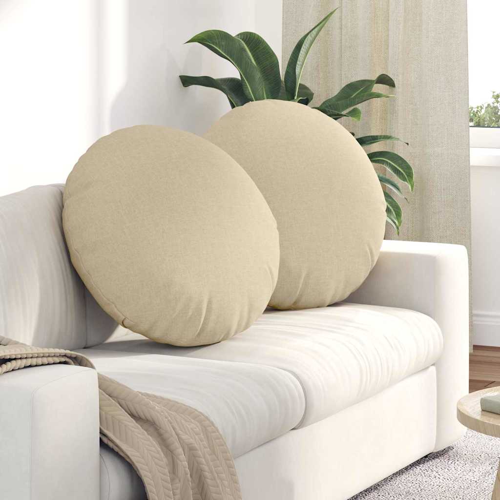 VidaXL coussins de siège 2 pcs crème ø80 x 29 cm tissu