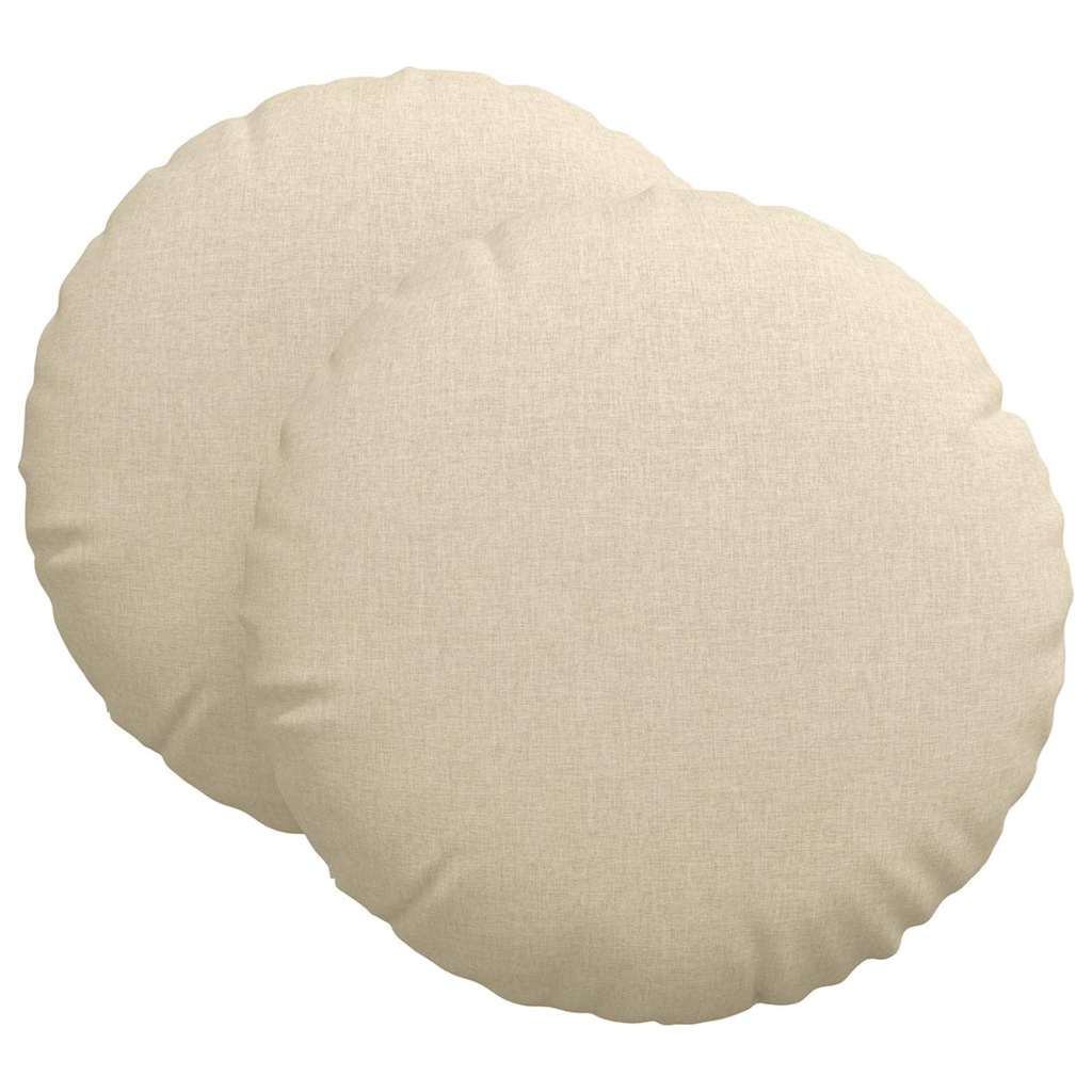 VidaXL coussins de siège 2 pcs crème ø80 x 29 cm tissu