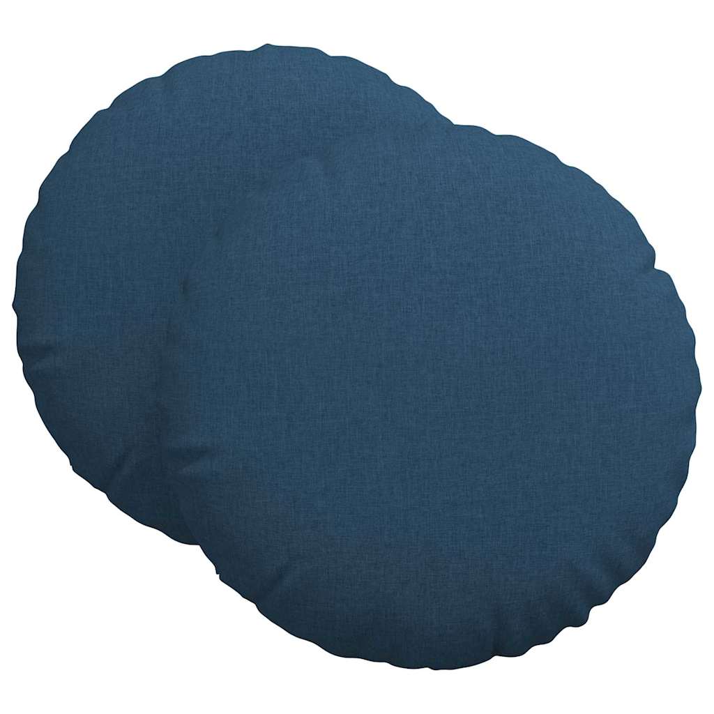 Vidaxx coussins d'assise 2 pcs bleu ø80 x 29 cm tissu