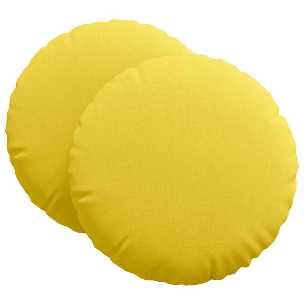 Vidaxx coussins d'assise 2 pcs tissu jaune clair ø80 x 29 cm
