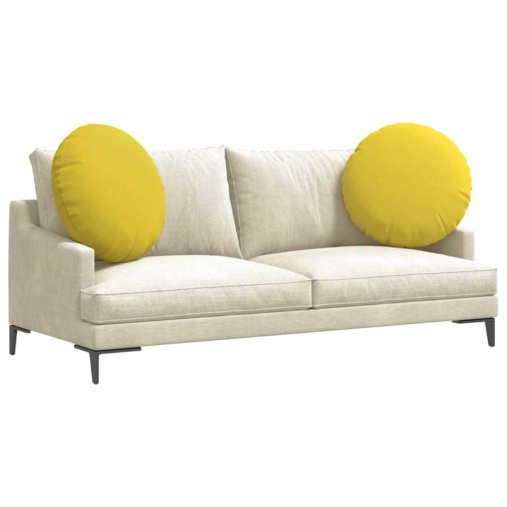 Vidaxx coussins d'assise 2 pcs tissu jaune clair ø80 x 29 cm