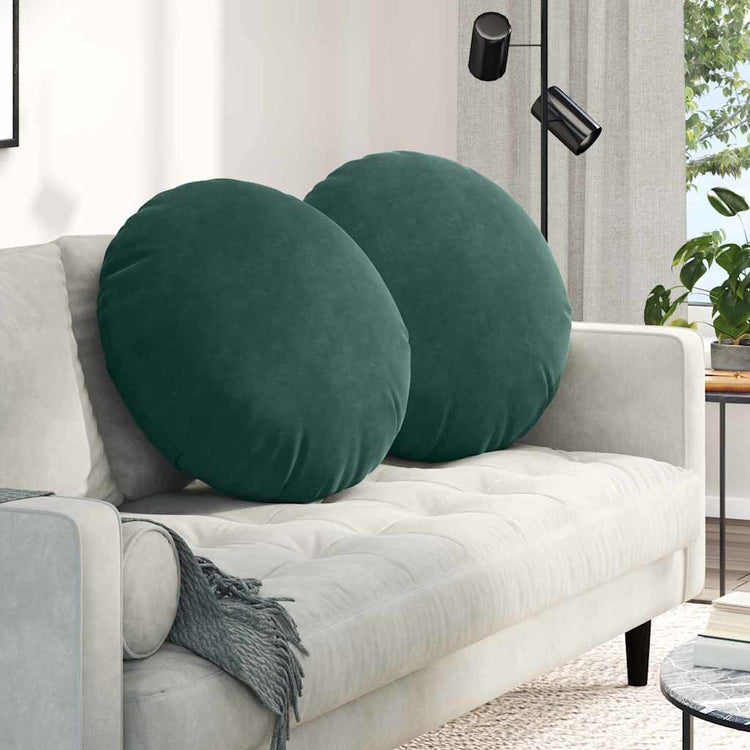 Vidaxx coussins d'assise 2 pcs vert foncé ø 80 x 29 cm velours