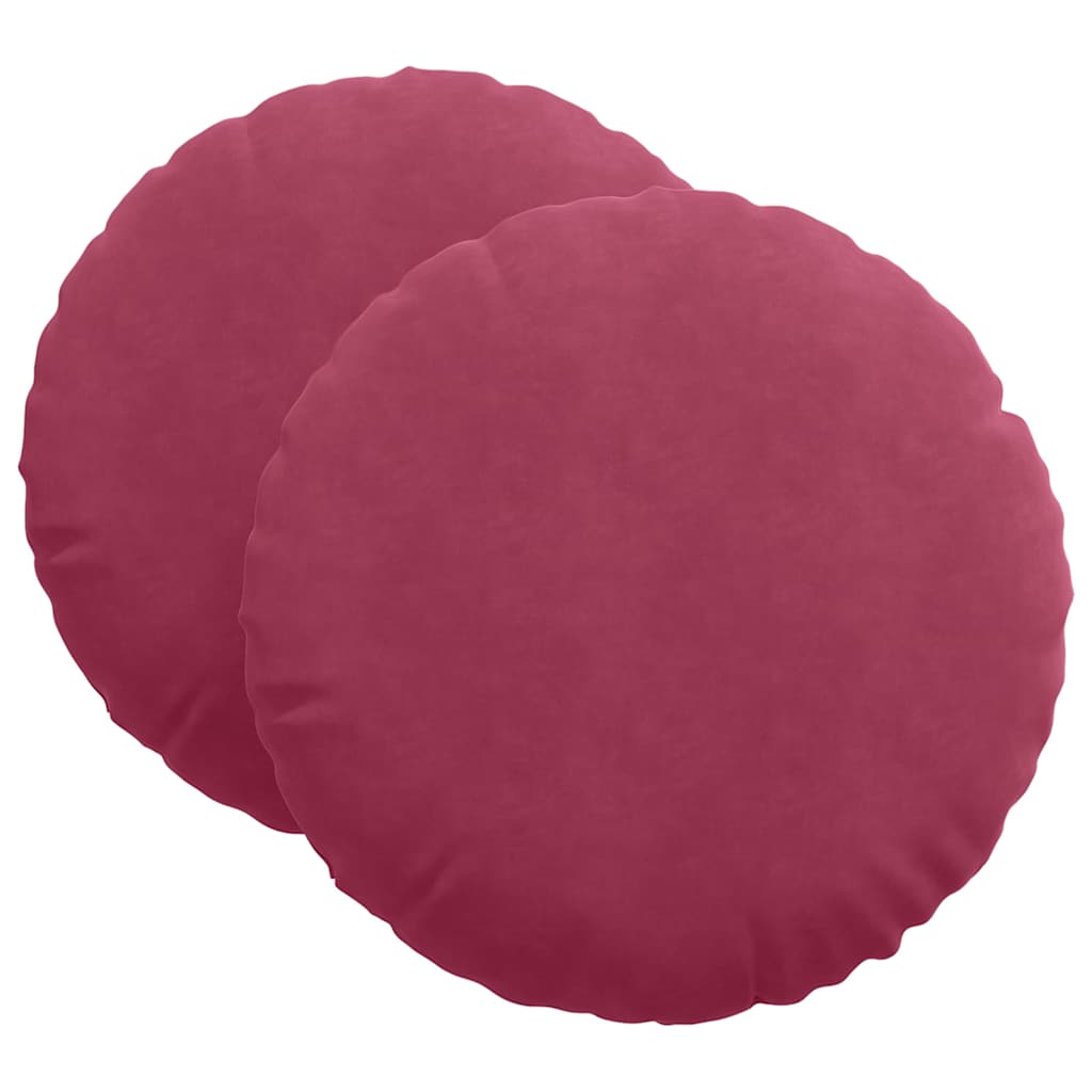 Vidaxx coussins de siège 2 pcs rouge vin ø 80 x 29 cm velours