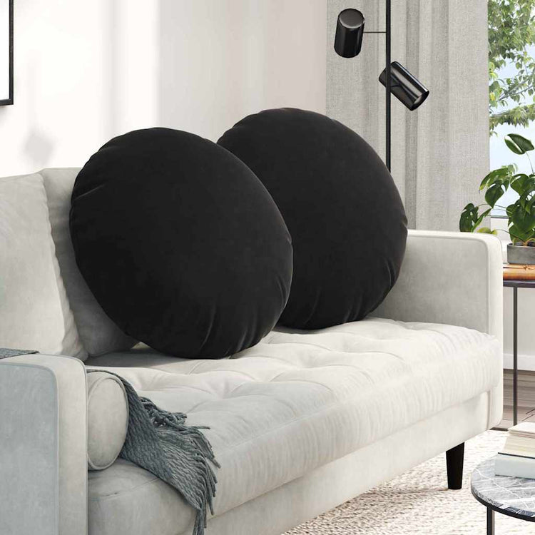 Vidaxx coussins d'assise 2 pcs noir ø 80 x 29 cm velours