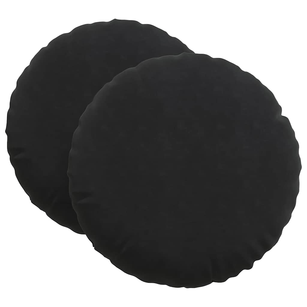 Vidaxx coussins d'assise 2 pcs noir ø 80 x 29 cm velours