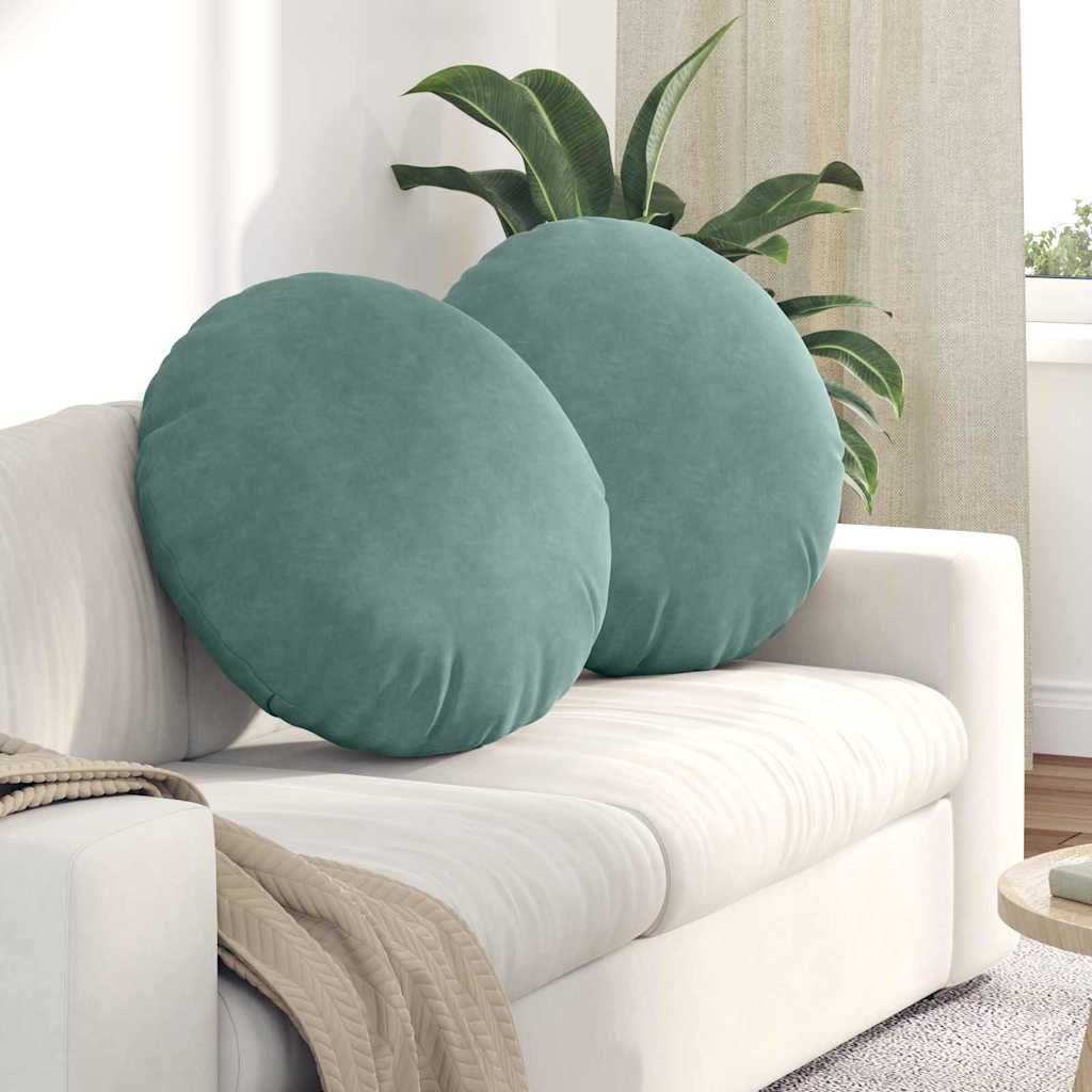 Vidaxx coussins d'assise 2 pièces vert d'eau ø 40 x 13 cm velours