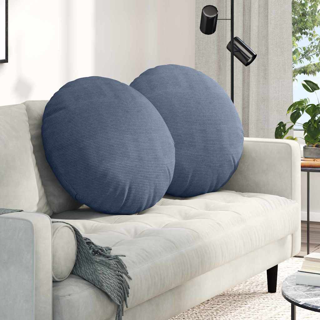 VidaXL coussins d'assise 2 pcs bleu ø 80 cm tissu en coton