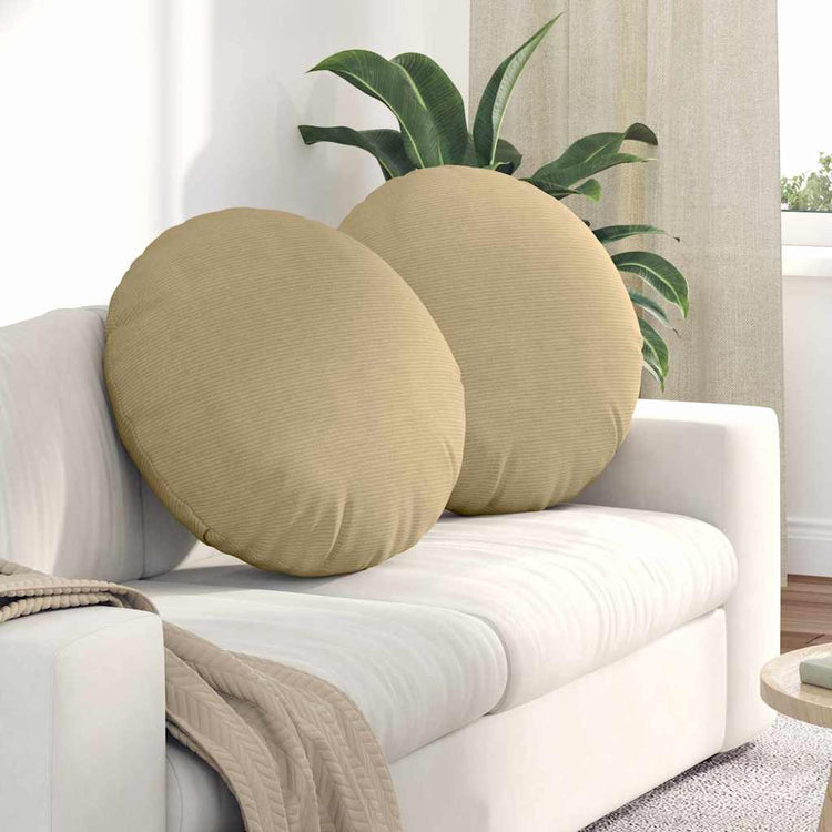 Vidaxx coussins d'assise 2 pcs gris vert ø 80 cm tissu coton