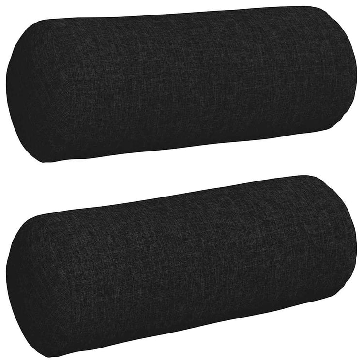VidaXL traversins 2 pièces noir ø 15 x 40 cm tissu