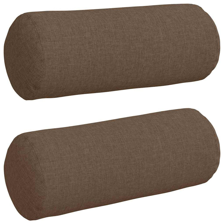 VidaXL traversins 2 pièces marron ø 15 x 40 cm tissu