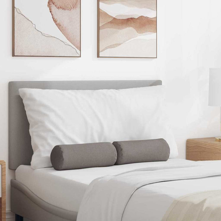 VidaXL traversins 2 pièces taupe ø 15 x 40 cm tissu