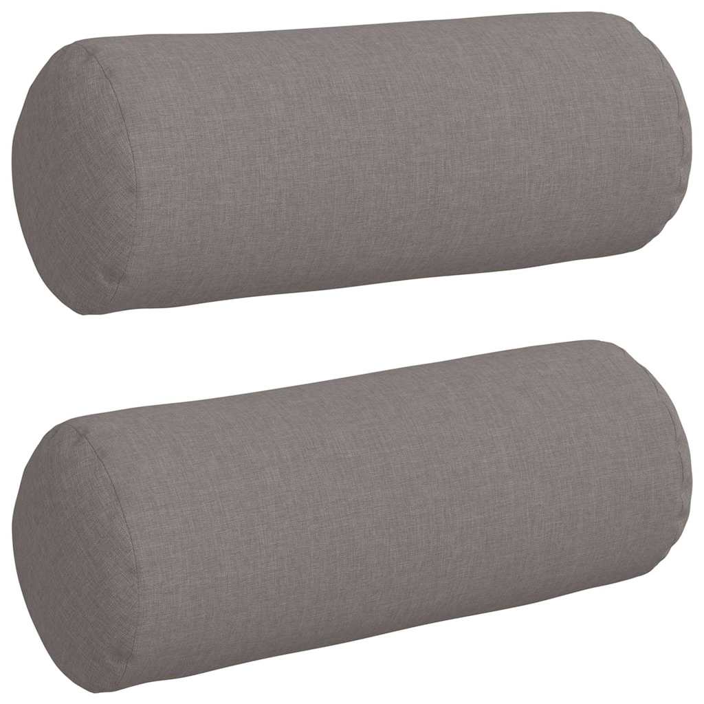 VidaXL traversins 2 pièces taupe ø 15 x 40 cm tissu