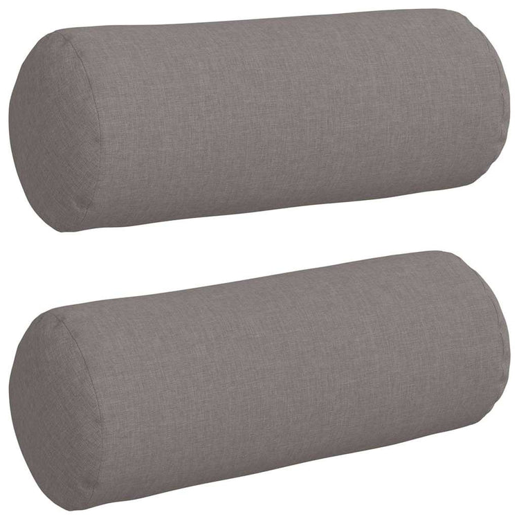 VidaXL traversins 2 pièces taupe ø 15 x 40 cm tissu