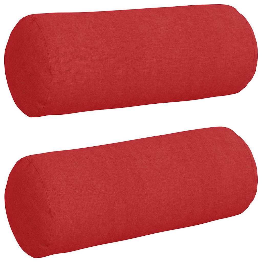 VidaXL traversins 2 pièces rouge ø 15 x 40 cm tissu