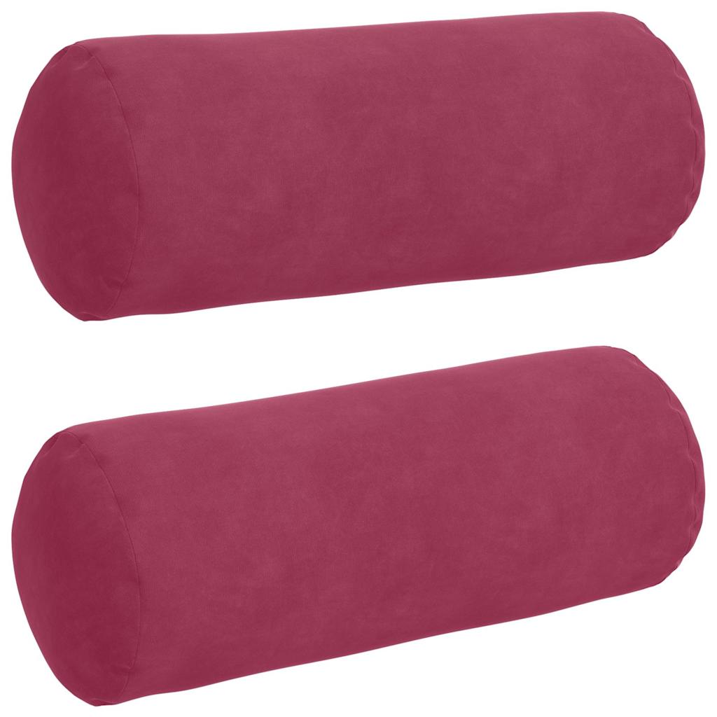 VidaXL traversins 2 pièces rouge vin ø 15 x 40 cm tissu corde