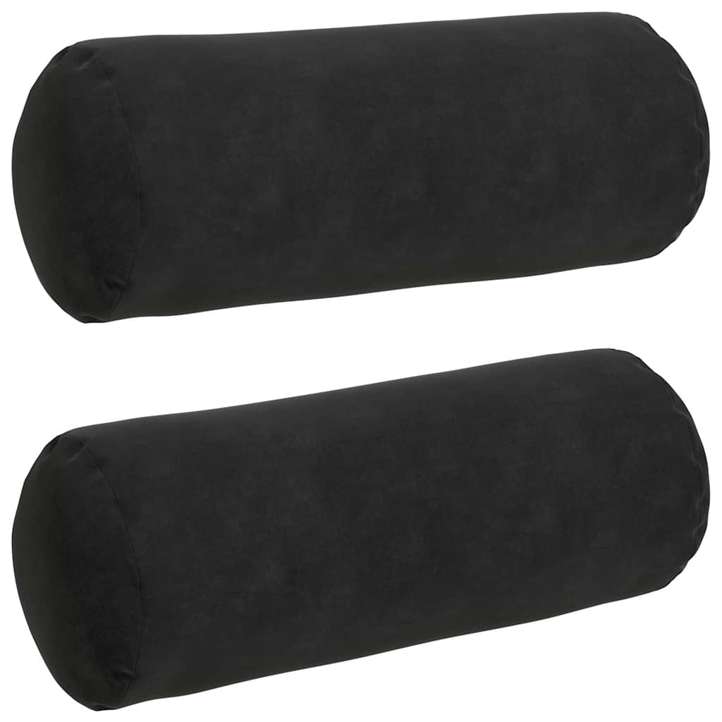 VidaXL traversins 2 pièces noir ø 15 x 40 cm tissu corde