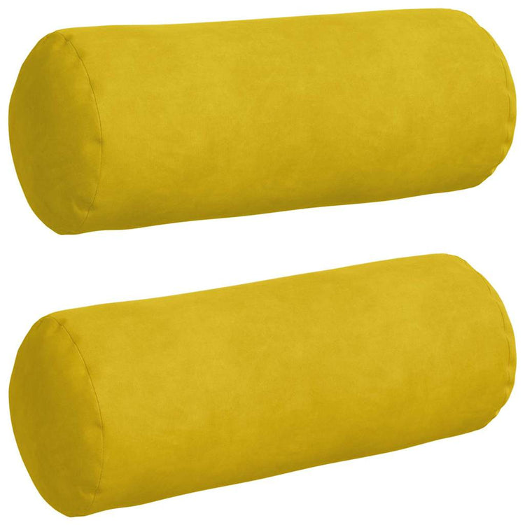 VidaXL traversins 2 pièces jaune ø 15 x 40 cm tissu corde