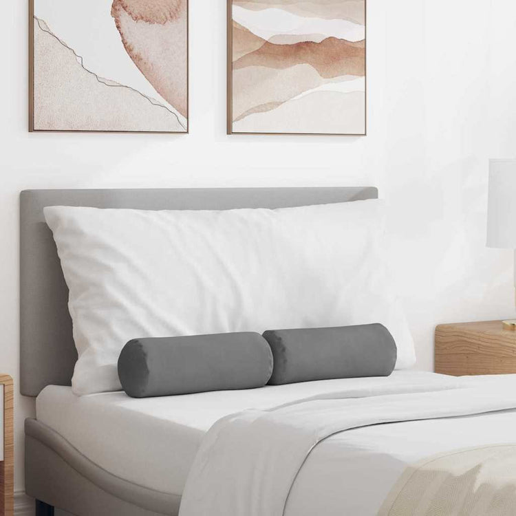 VidaXL traversins 2 pièces gris foncé ø 15 x 40 cm tissu microfibre