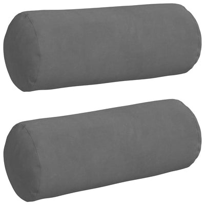 VidaXL traversins 2 pièces gris foncé ø 15 x 40 cm tissu microfibre