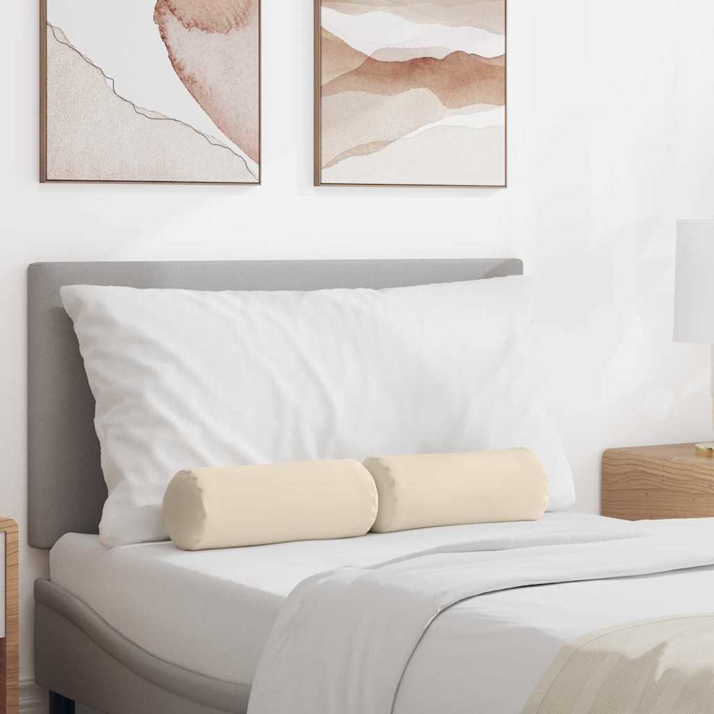 VidaXL traversins 2 pièces beige ø 15 x 40 cm tissu microfibre