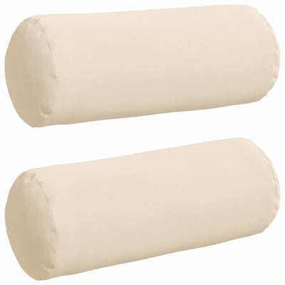 VidaXL traversins 2 pièces beige ø 15 x 40 cm tissu microfibre