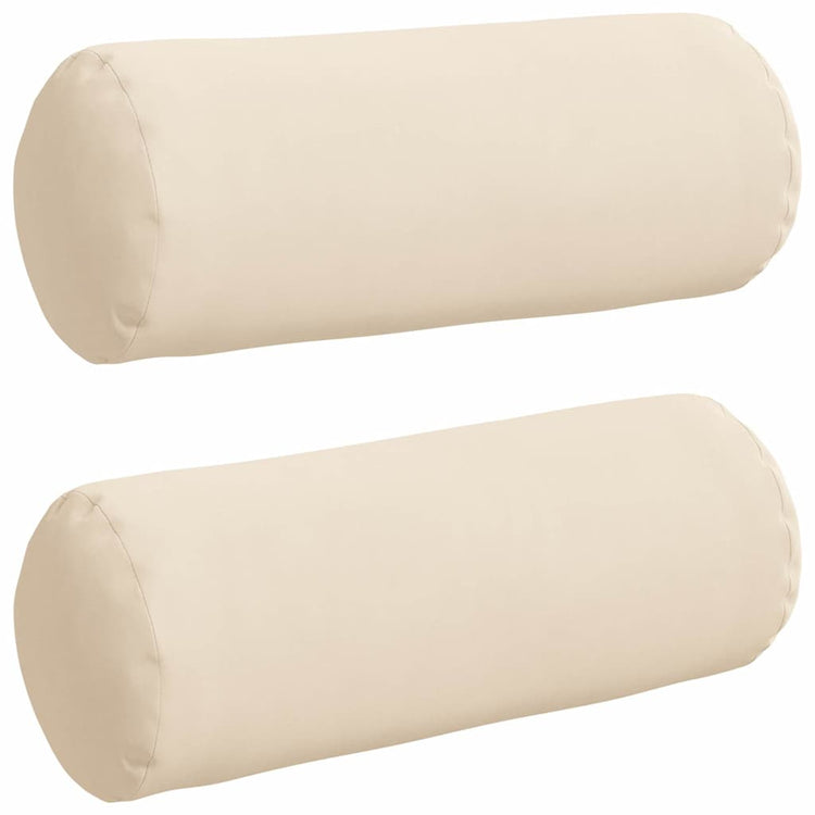 VidaXL traversins 2 pièces beige ø 15 x 40 cm tissu microfibre