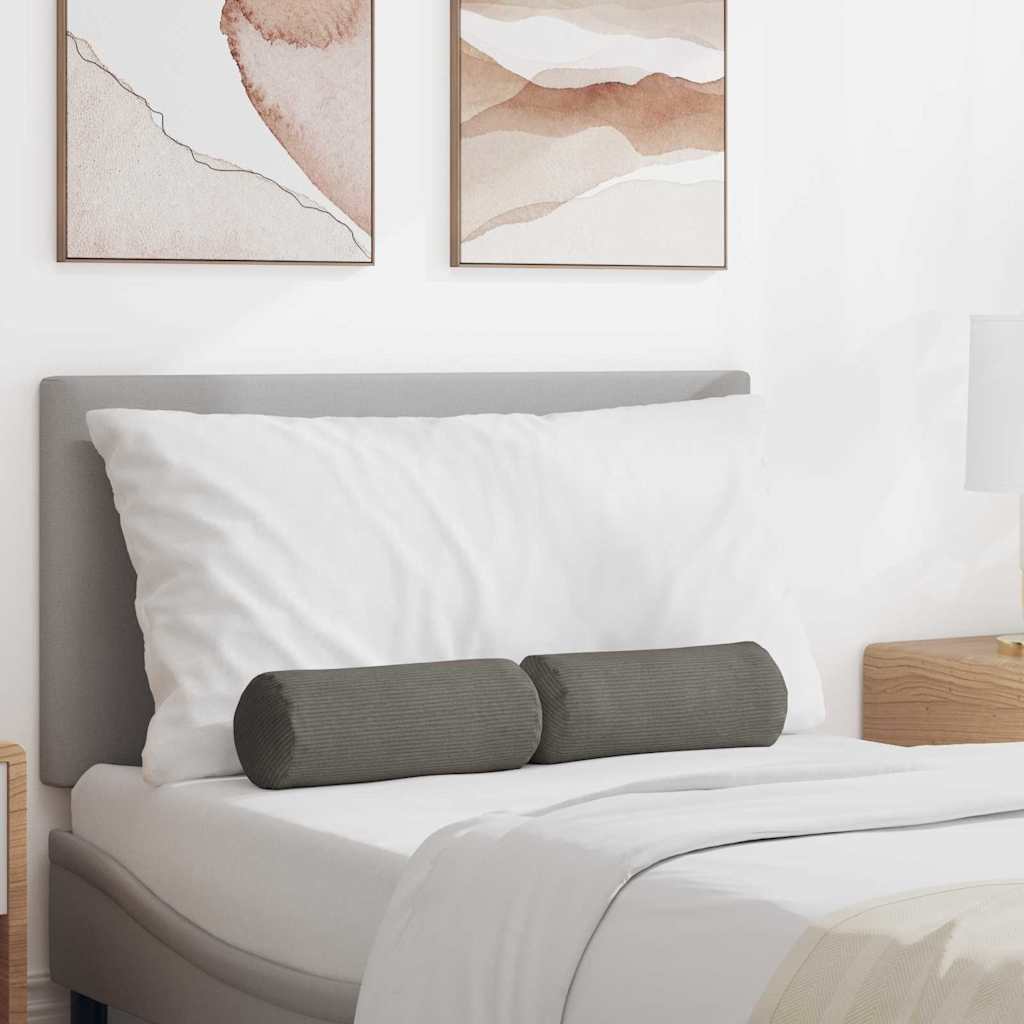 VidaXL traversins 2 pcs gris clair ø 15 x 40 cm tissu en coton