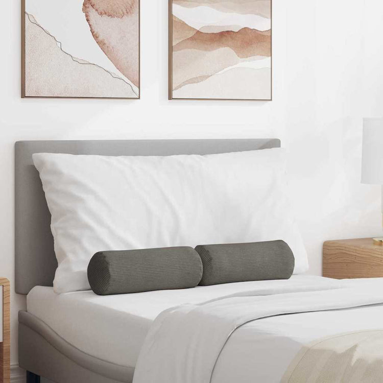VidaXL traversins 2 pcs gris clair ø 15 x 40 cm tissu en coton