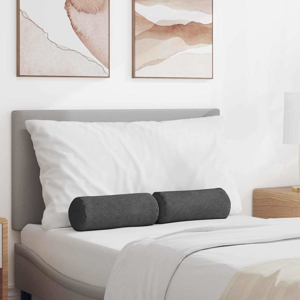 VidaXL traversins 2 pièces tissu corde gris foncé ø 15 x 40 cm