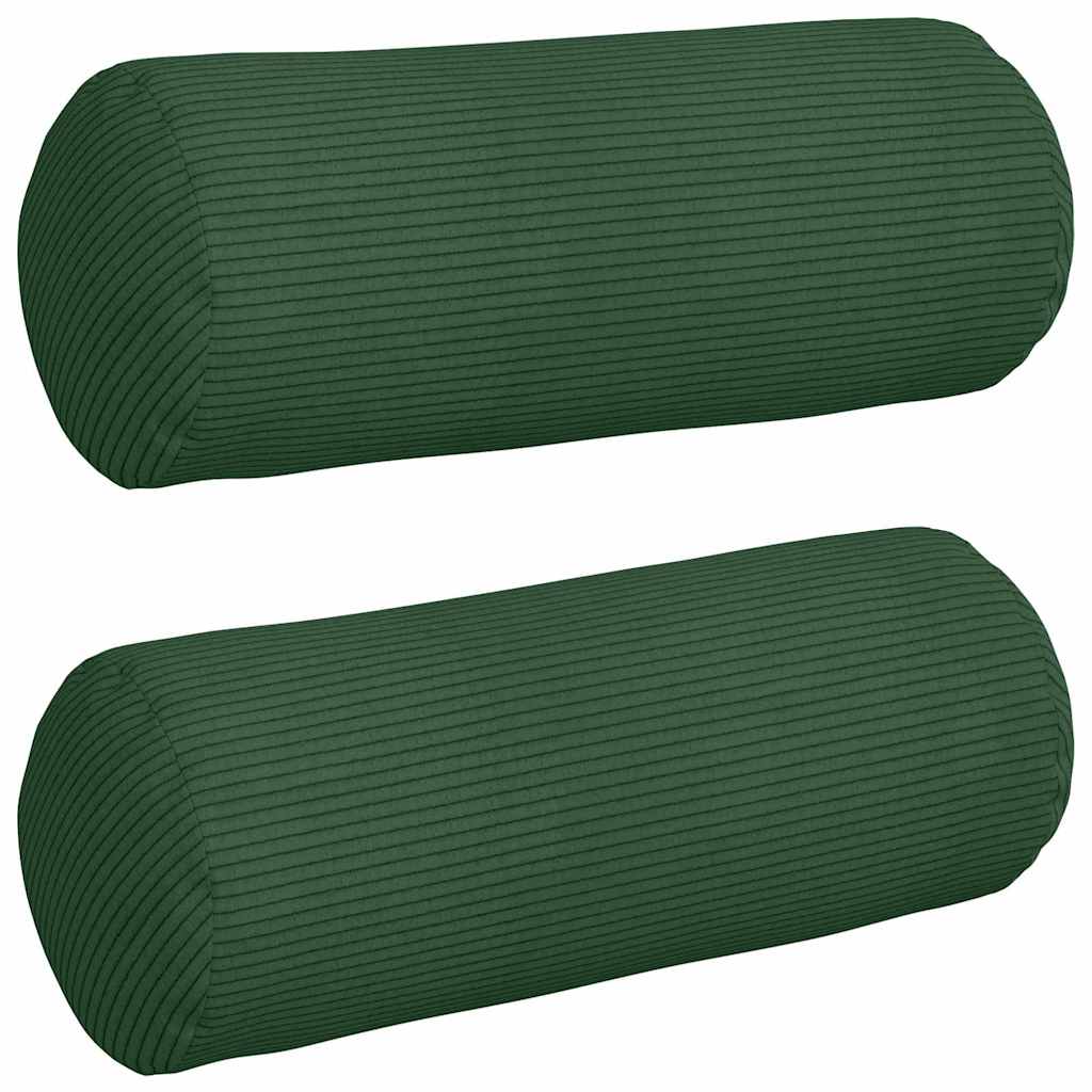 VidaXL traversins 2 pièces tissu corde vert foncé ø 15 x 40 cm