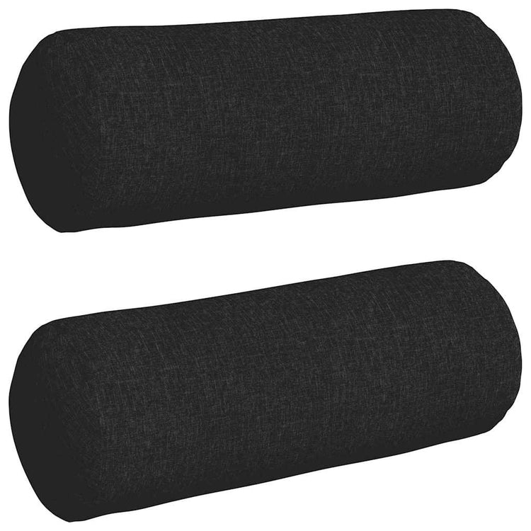 VidaXL traversins 2 pièces noir ø 25 x 70 cm tissu