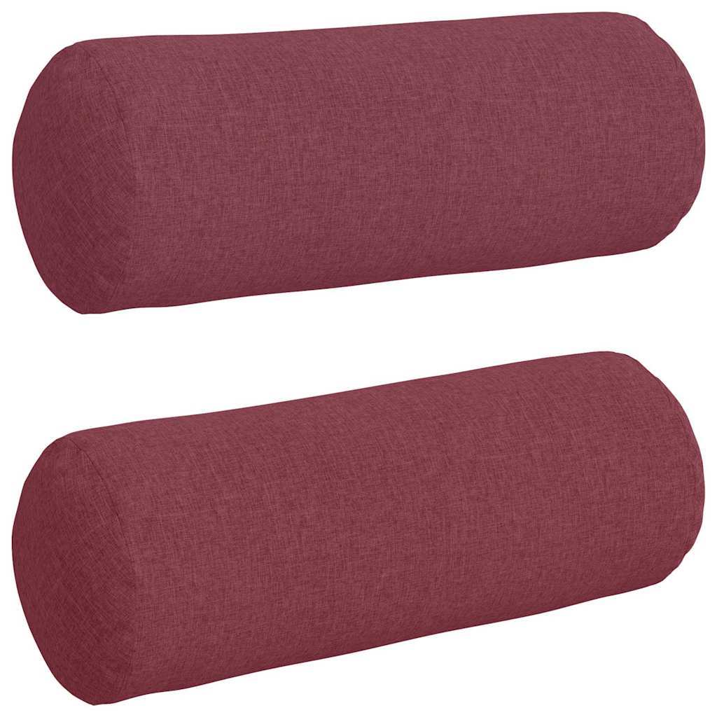 VidaXL traversins 2 pièces rouge vin ø 25 x 70 cm tissu