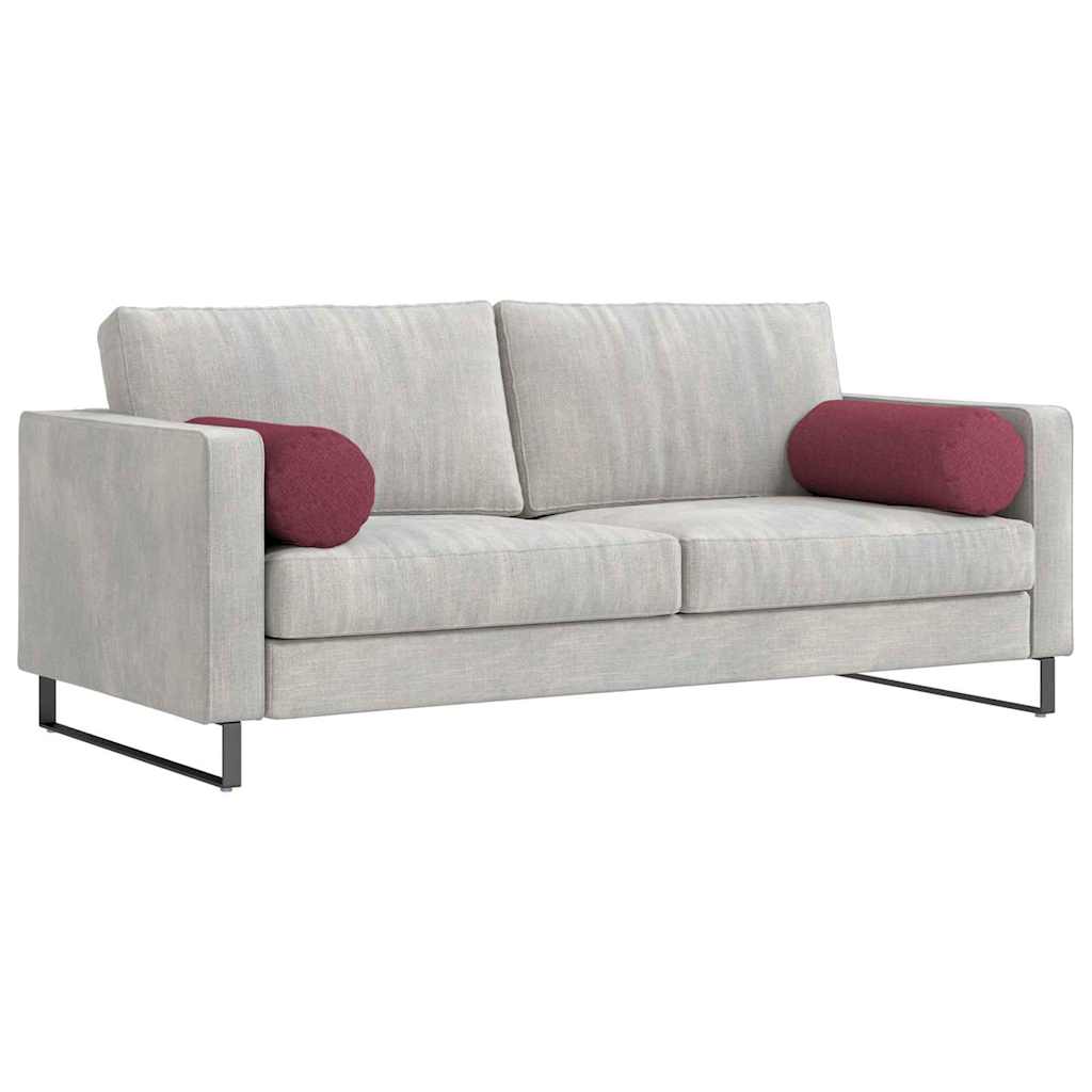 VidaXL traversins 2 pièces rouge vin ø 25 x 70 cm tissu