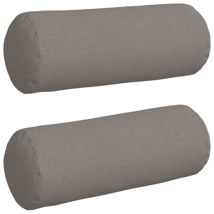 VidaXL traversins 2 pièces taupe ø 25 x 70 cm tissu