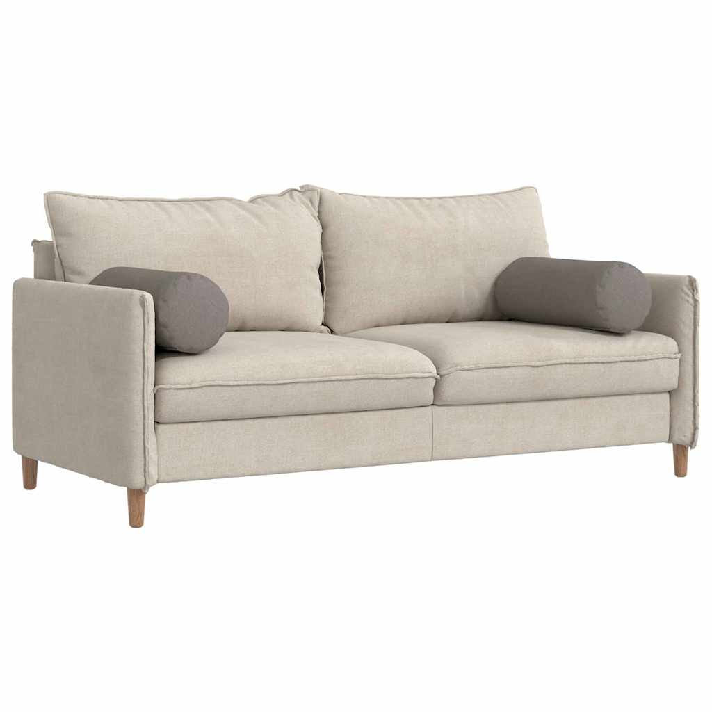 VidaXL traversins 2 pièces taupe ø 25 x 70 cm tissu