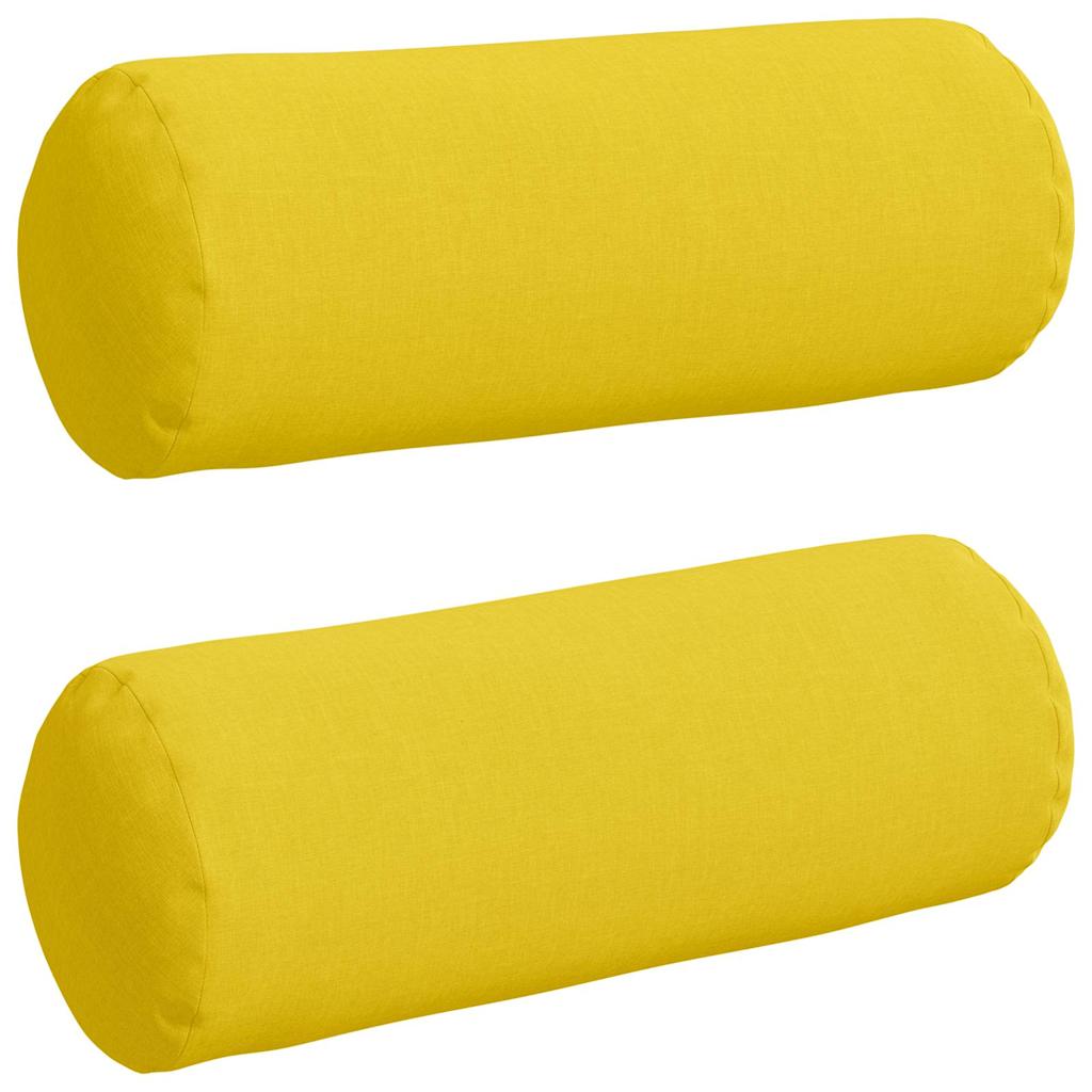 VidaXL traversins 2 pièces jaune clair ø 25 x 70 cm tissu