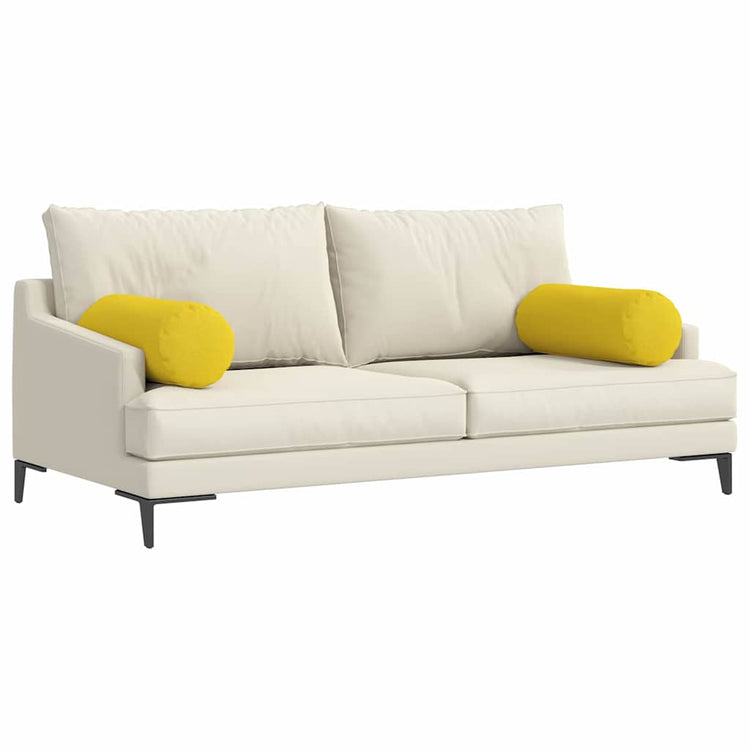 VidaXL traversins 2 pièces jaune clair ø 25 x 70 cm tissu