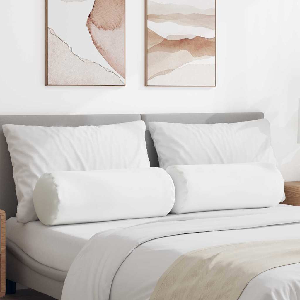 VidaXL traversins 2 pièces blanc ø 25 x 70 cm tissu