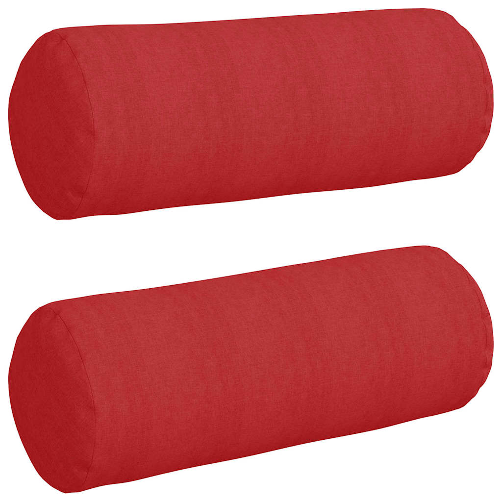 VidaXL traversins 2 pièces rouge ø 25 x 70 cm tissu