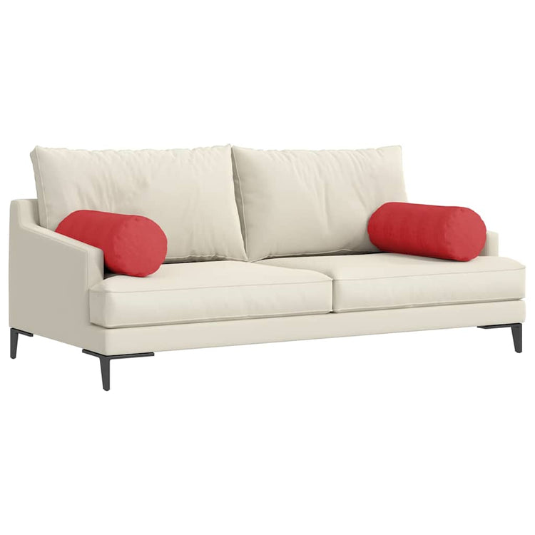 VidaXL traversins 2 pièces rouge ø 25 x 70 cm tissu